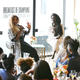 Serena Williams (left) and Chief Marketing Officer of Endeavor, Bozoma Saint John speak during ‘Real Talk with Two Female Champions Inspiring the Next Generation’ as a part of NYFW: The Talks. Presented by Wheaties at Spring Studios on September 09, 2019 in New York City.